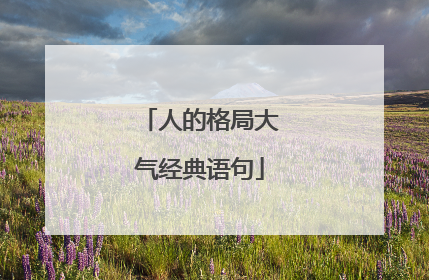 人的格局大气经典语句