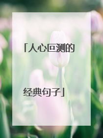 人心叵测的经典句子