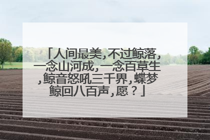 人间最美,不过鲸落,一念山河成,一念百草生,鲸音怒吼三千界,蝶梦鲸回八百声,愿?