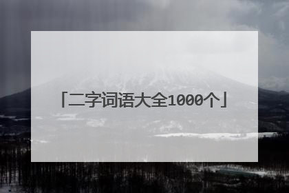 二字词语大全1000个