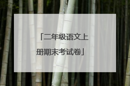 二年级语文上册期末考试卷