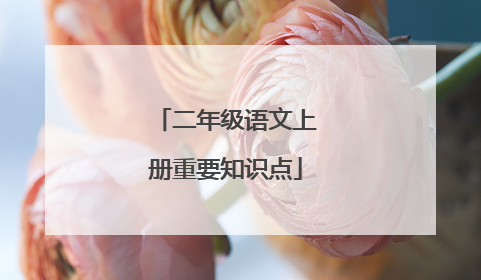 二年级语文上册重要知识点