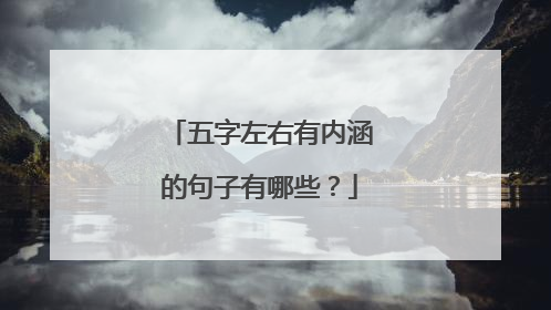 五字左右有内涵的句子有哪些？