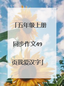 五年级上册同步作文49页我爱汉字
