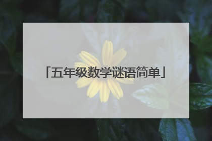 五年级数学谜语简单
