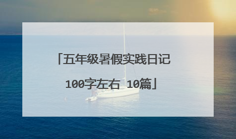 五年级暑假实践日记 100字左右 10篇