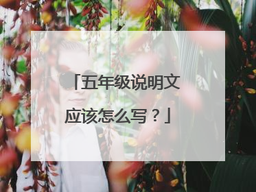 五年级说明文应该怎么写？