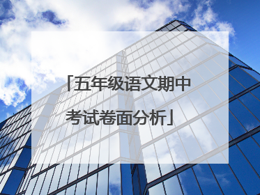 五年级语文期中考试卷面分析