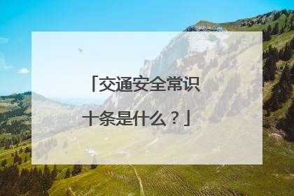 交通安全常识十条是什么？