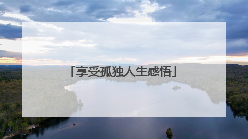 享受孤独人生感悟