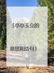亭亭玉立的意思和造句