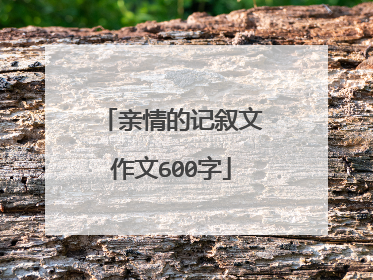 亲情的记叙文作文600字