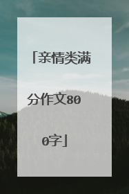 亲情类满分作文800字