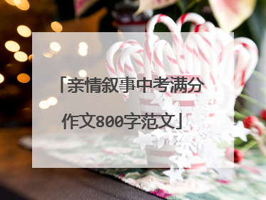 亲情叙事中考满分作文800字范文