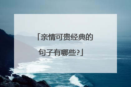 亲情可贵经典的句子有哪些?