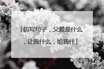 仿写句子，父爱是什么，让我什么，给我什