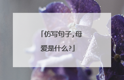 仿写句子,母爱是什么?