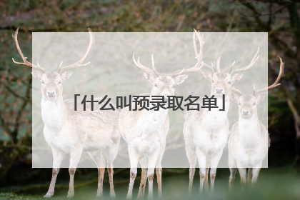 什么叫预录取名单