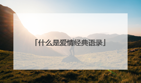 什么是爱情经典语录
