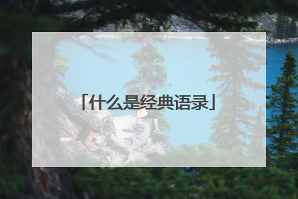 什么是经典语录