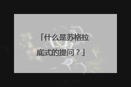 什么是苏格拉底式的提问?