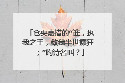 仓央嘉措的“谁，执我之手，敛我半世癫狂；”旳诗名叫？