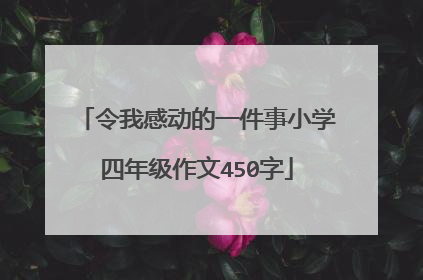 令我感动的一件事小学四年级作文450字