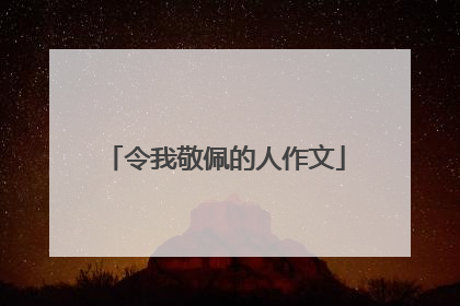 令我敬佩的人作文