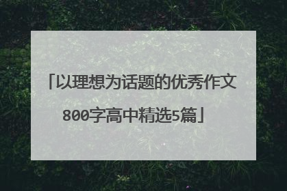 以理想为话题的优秀作文800字高中精选5篇