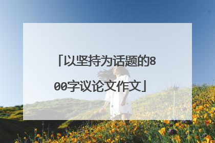 以坚持为话题的800字议论文作文