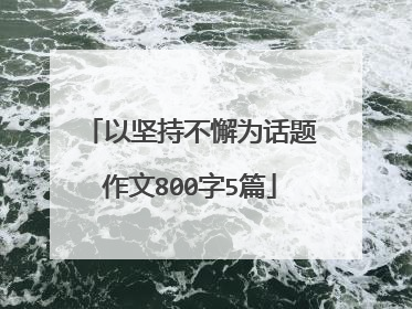 以坚持不懈为话题作文800字5篇