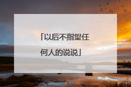 以后不指望任何人的说说