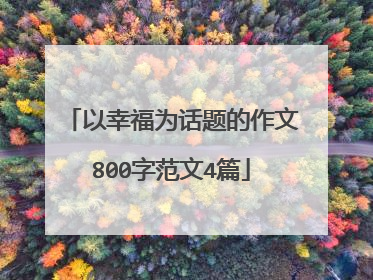 以幸福为话题的作文800字范文4篇