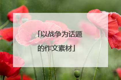 以战争为话题的作文素材