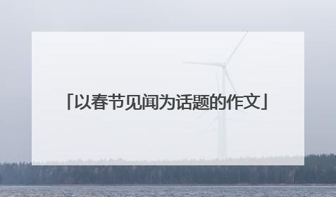 以春节见闻为话题的作文