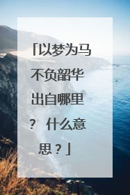 以梦为马 不负韶华 出自哪里? 什么意思?