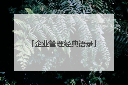企业管理经典语录