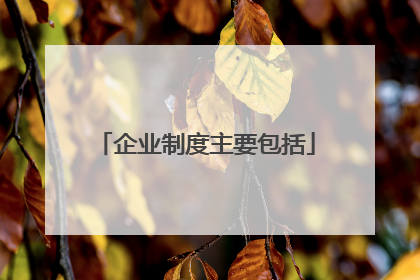 企业制度主要包括