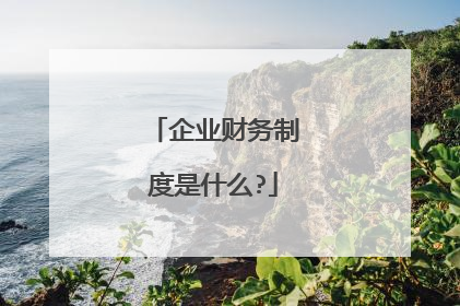 企业财务制度是什么?