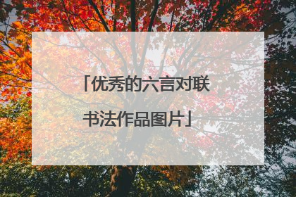 优秀的六言对联书法作品图片