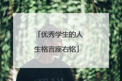 优秀学生的人生格言座右铭