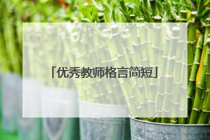 优秀教师格言简短