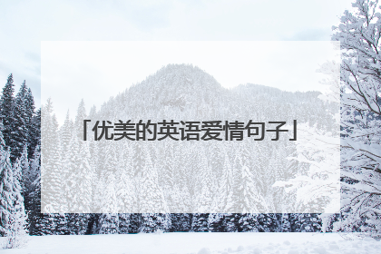 优美的英语爱情句子