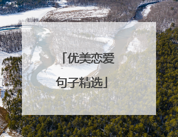 优美恋爱句子精选