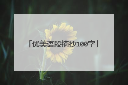 优美语段摘抄100字