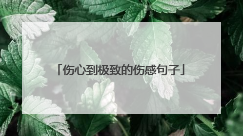 伤心到极致的伤感句子