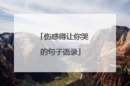 伤感得让你哭的句子语录