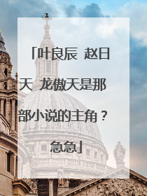 叶良辰 赵日天 龙傲天是那部小说的主角？ 急急