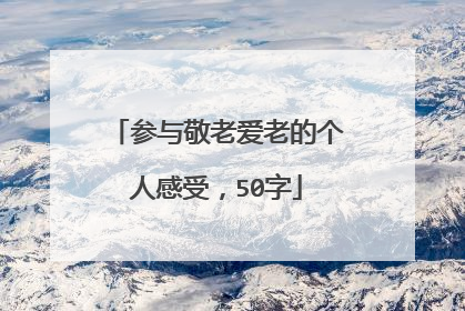 参与敬老爱老的个人感受,50字