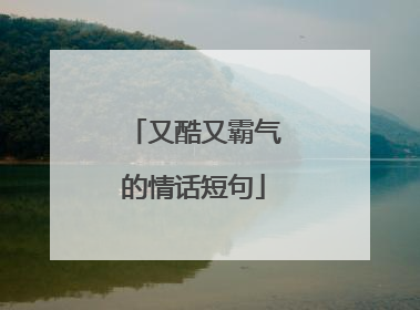 又酷又霸气的情话短句